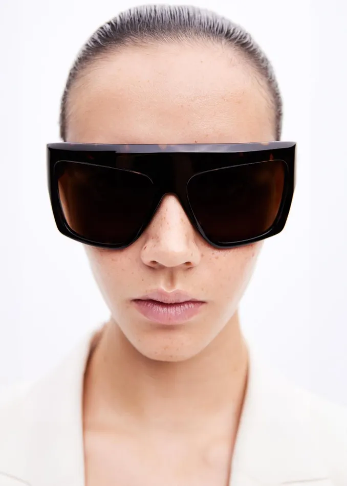 WomenMen Port Tanger Hal Sunglasses 8211 Myrrh AcetateTobacco Lens The Frankie Shop