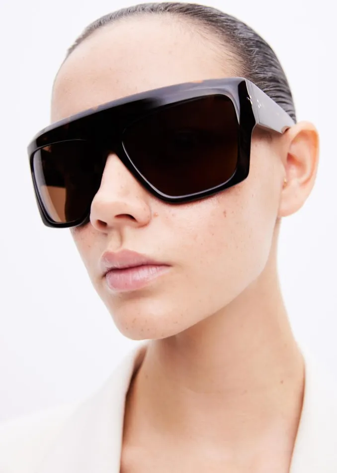 WomenMen Port Tanger Hal Sunglasses 8211 Myrrh AcetateTobacco Lens The Frankie Shop