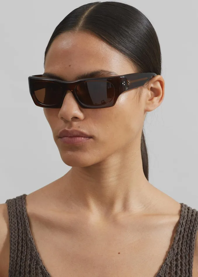 WomenMen Port Tanger Kerewan Sunglasses 8211 Bunaa AcetateTobacco Lens The Frankie Shop