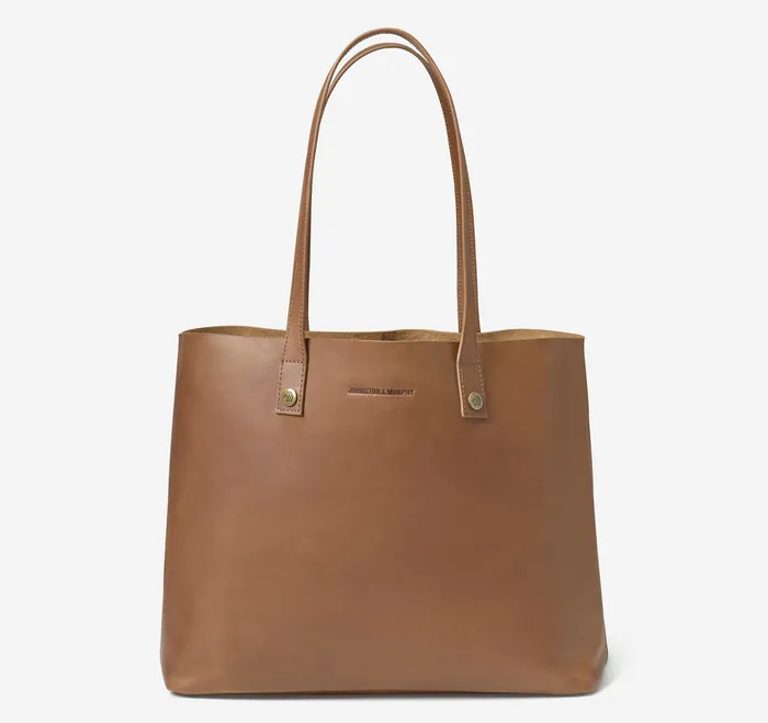 WomenMen Rhodes Leather Tote Tan Full Grain Backpacks and Briefcases Johnston and Murphy