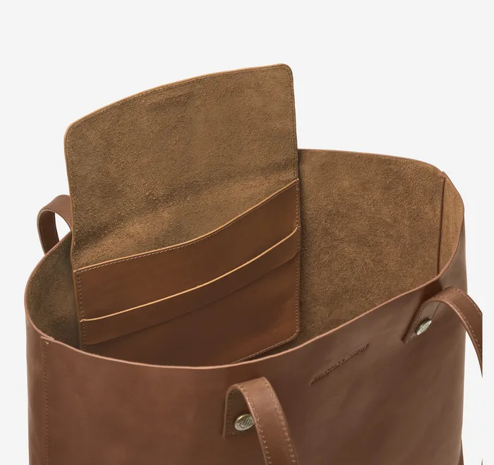 WomenMen Rhodes Leather Tote Tan Full Grain Backpacks and Briefcases Johnston and Murphy