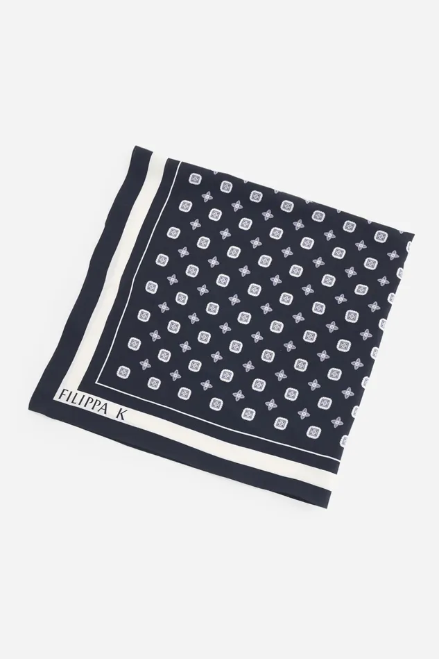 WomenMen Silk Scarf Black Jacquard Filippa K Hats and Scarves