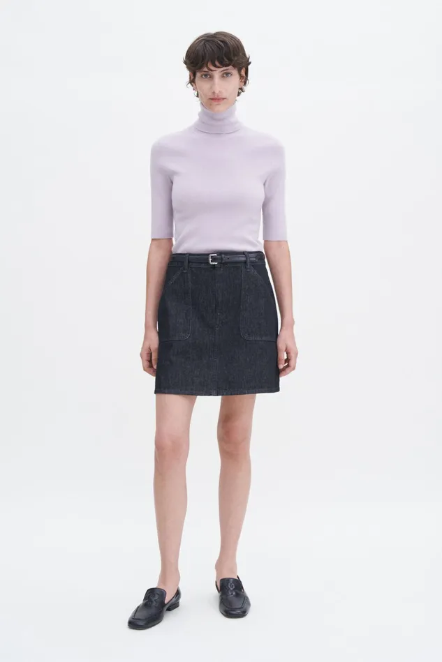 Women Merino Elbow Sleeve Top Faded Violet Filippa K Knitwear