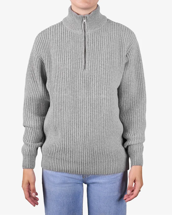 Women Merino Quarter Zip 8211 Magenta Blaze Knit Sweaters Colorfulstandard