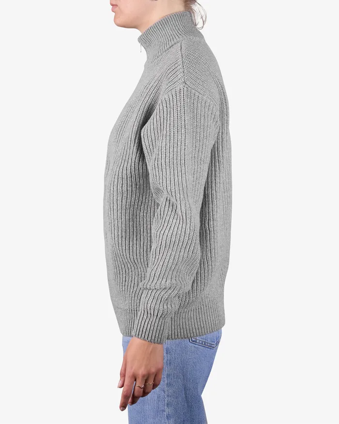 Women Merino Quarter Zip 8211 Magenta Blaze Knit Sweaters Colorfulstandard
