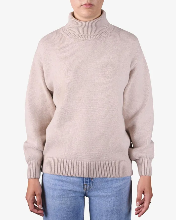 Women Merino Wool Turtleneck Ivory White Colorful Standard Knit Sweaters
