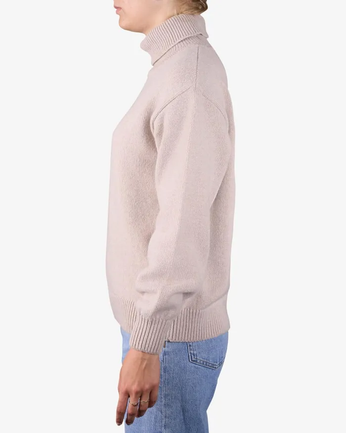 Women Merino Wool Turtleneck Ivory White Colorful Standard Knit Sweaters