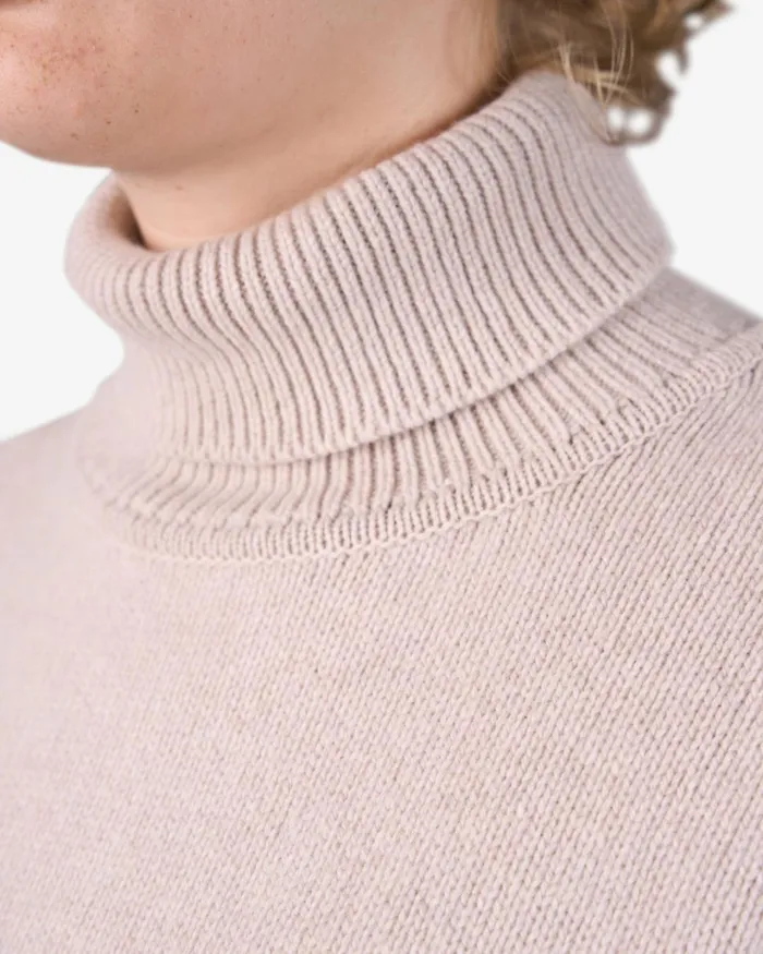 Women Merino Wool Turtleneck Ivory White Colorful Standard Knit Sweaters