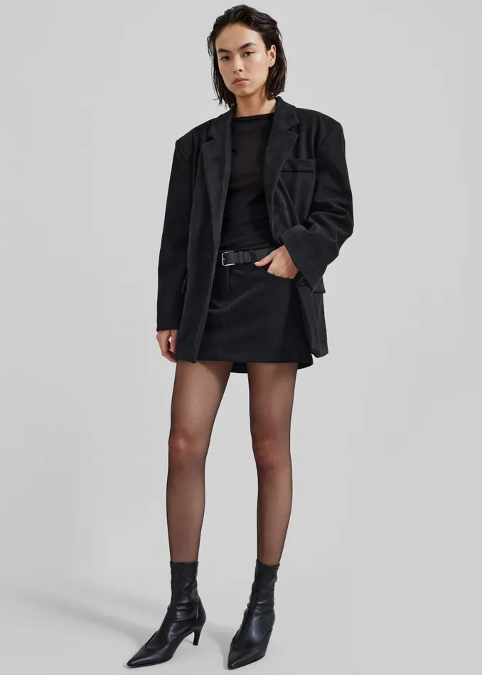 Women Mesa Sheer Long Sleeve Tee 8211 Black The Frankie Shop Tops