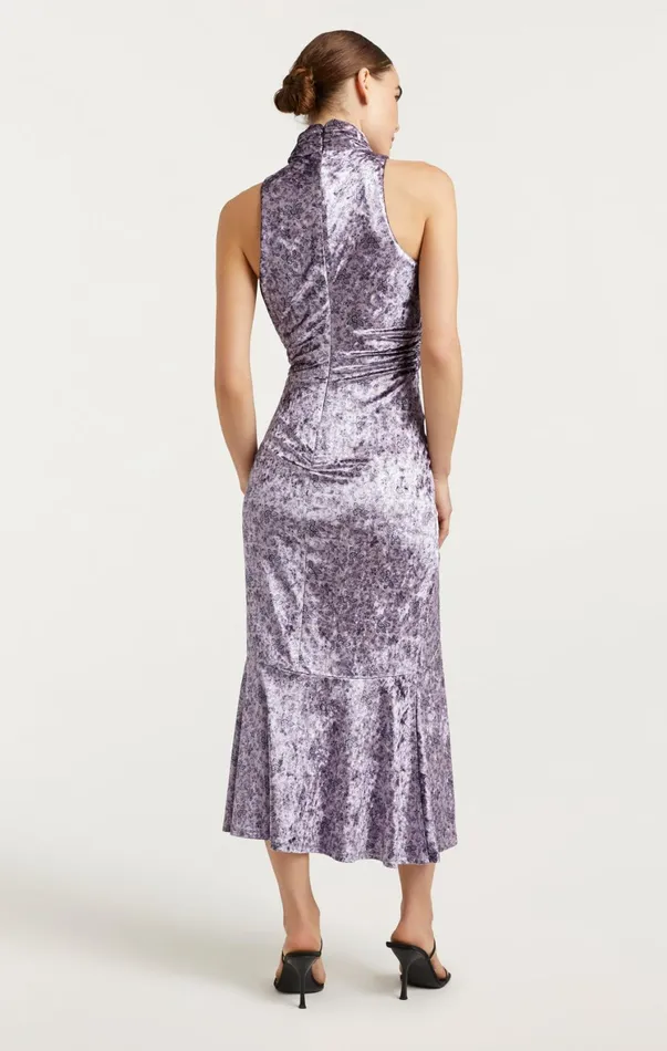 Women Midi Cinq Sept Butterfly Paisley Rori Dress Lilac Multi