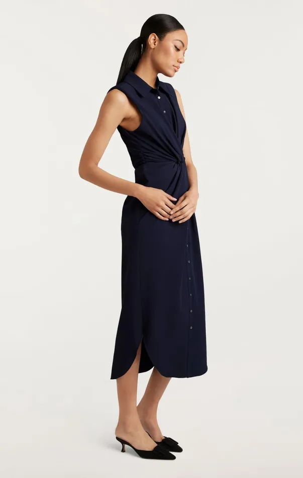 Women Midi Cinq Sept Catalina Dress Navy