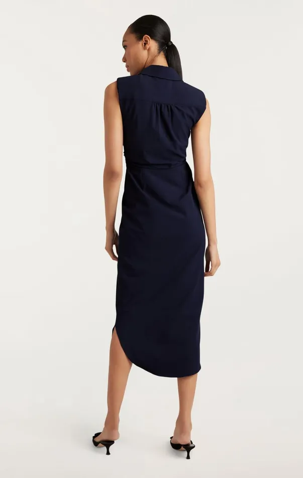 Women Midi Cinq Sept Catalina Dress Navy