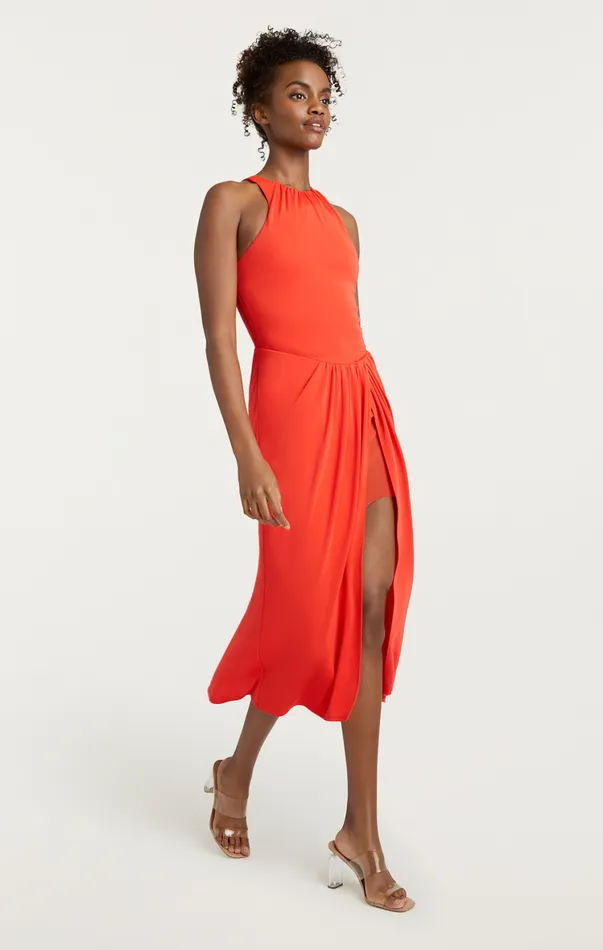 Women Midi Cinq Sept Lezlie Dress Cherry Tomato