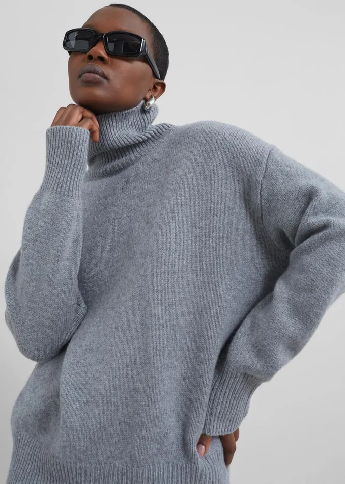 Women Milani Wool Turtleneck 8211 Grey The Frankie Shop Knitwear
