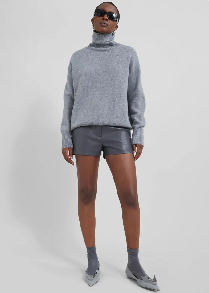 Women Milani Wool Turtleneck 8211 Grey The Frankie Shop Knitwear