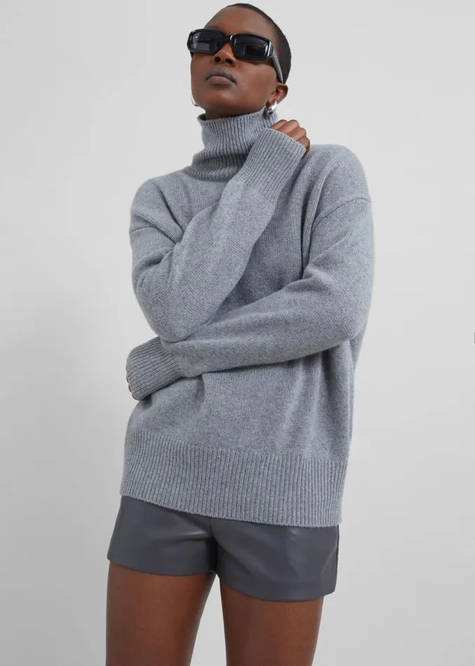 Women Milani Wool Turtleneck 8211 Grey The Frankie Shop Knitwear