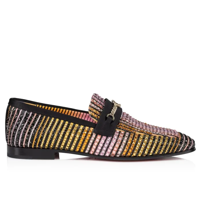 Women MJ Moc Strass Aftersun Loafers 8211 Aftersun Printed Crepe Satin 8211 Multicolor Christian Louboutin Flats and Loafers