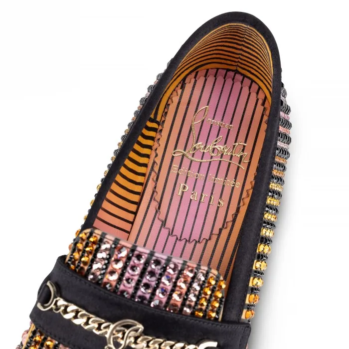 Women MJ Moc Strass Aftersun Loafers 8211 Aftersun Printed Crepe Satin 8211 Multicolor Christian Louboutin Flats and Loafers