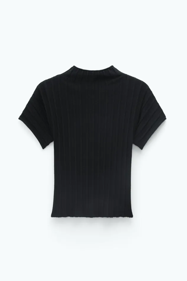 Women Mock Neck Top Black Filippa K Knitwear
