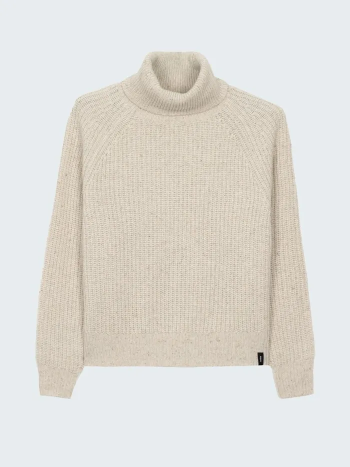 Women Mora Roll Neck Knit Jumper Ecru Finisterre Knitwear