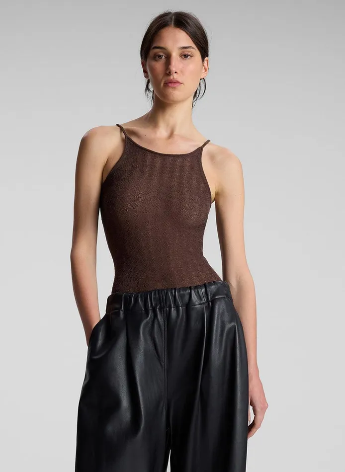 Women Morgan Alpaca Knit Top Brown ALC Tops