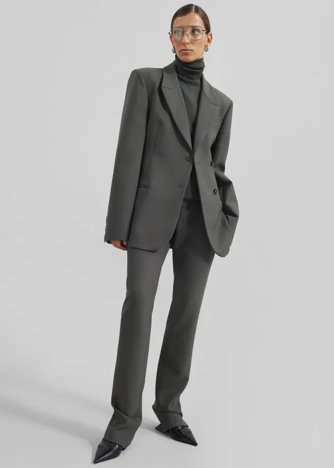Women Morrison Crossover Blazer 8211 Light Khaki The Frankie Shop Outerwear