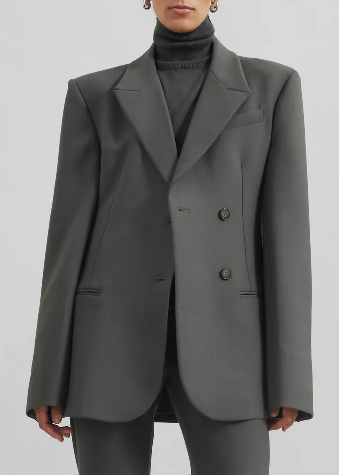 Women Morrison Crossover Blazer 8211 Light Khaki The Frankie Shop Outerwear