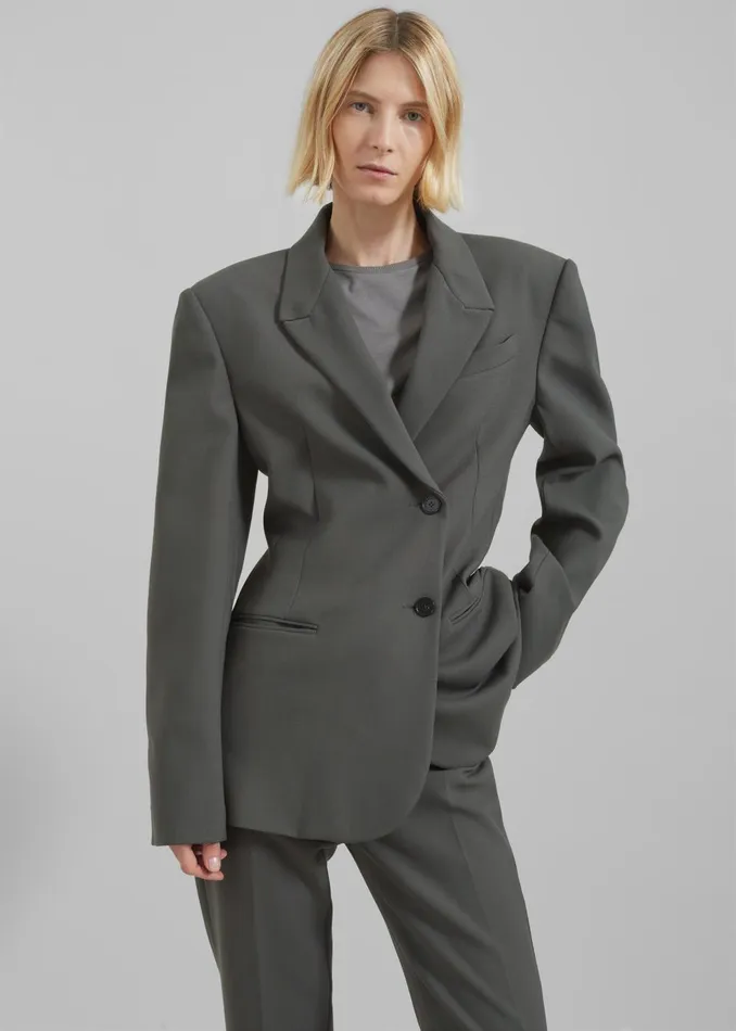 Women Morrison Crossover Blazer 8211 Light Khaki The Frankie Shop Outerwear