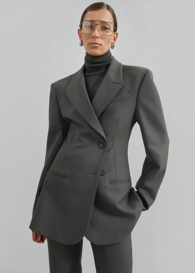 Women Morrison Crossover Blazer 8211 Light Khaki The Frankie Shop Outerwear