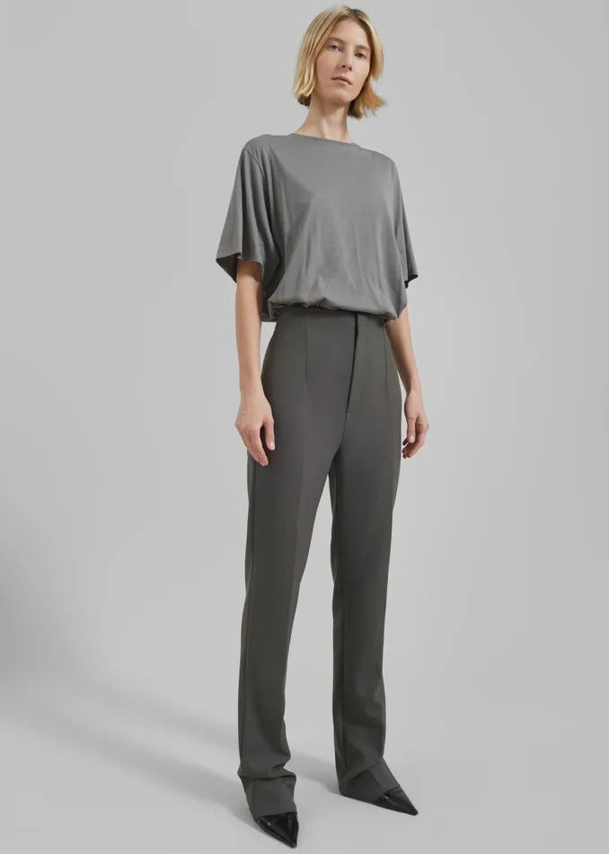 Women Morrison Long Trousers 8211 Light Khaki The Frankie Shop Bottoms