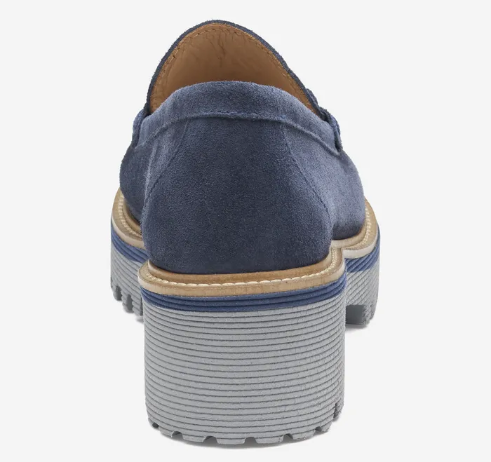 Women Mules and Loafers Johnston and Murphy Emmalynn Bit Loafer Navy Suede