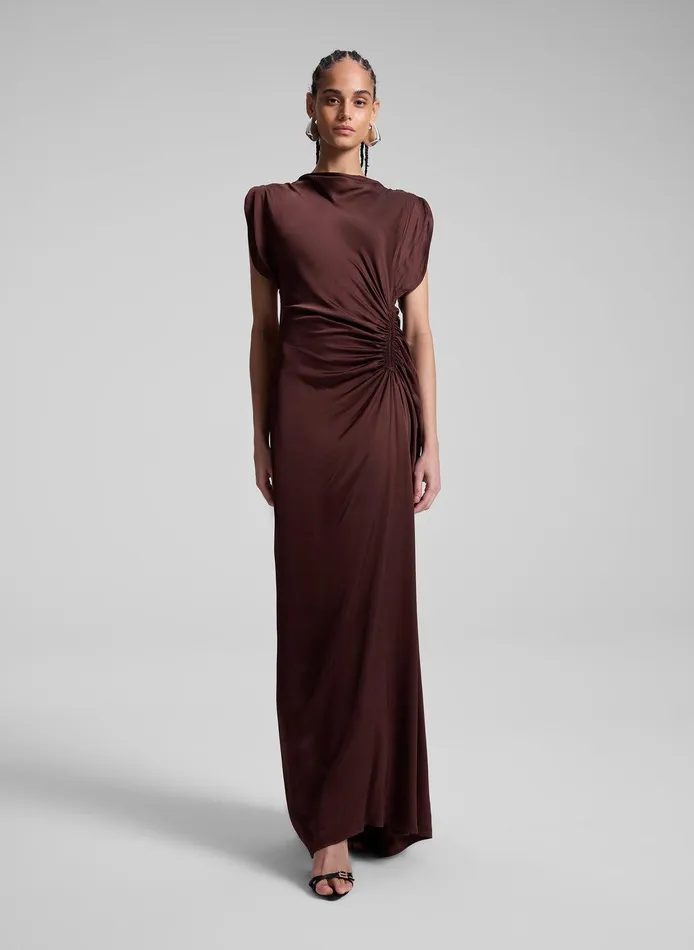 Women Nadia Satin Gown Chocolate Plum ALC Dresses
