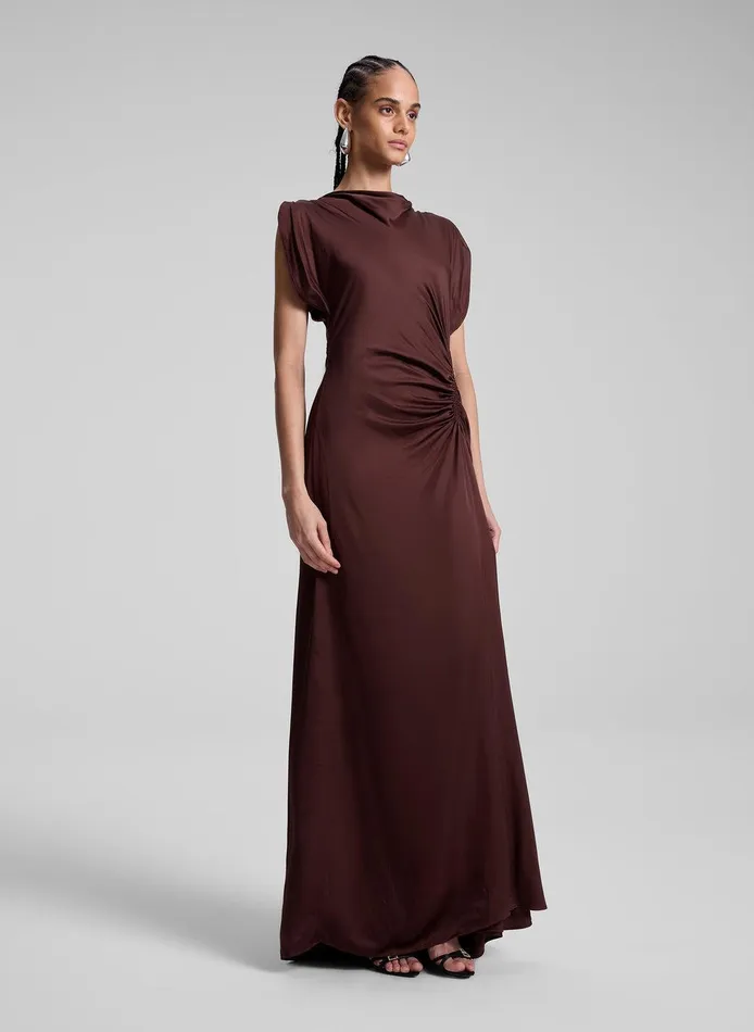 Women Nadia Satin Gown Chocolate Plum ALC Dresses