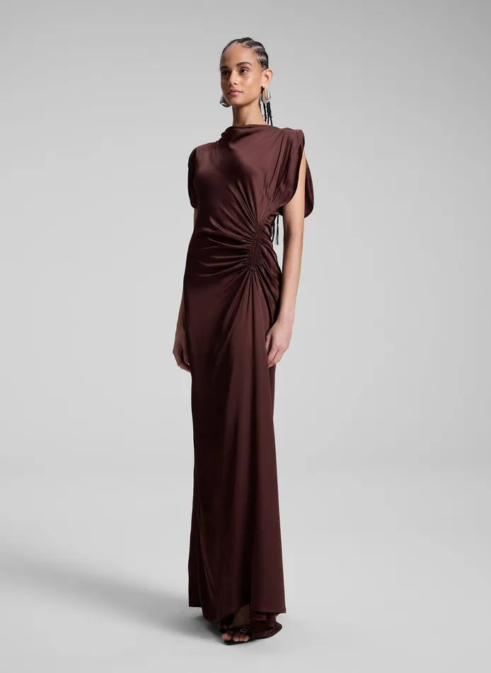 Women Nadia Satin Gown Chocolate Plum ALC Dresses