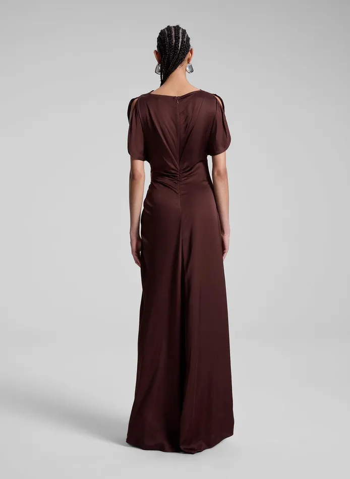 Women Nadia Satin Gown Chocolate Plum ALC Dresses