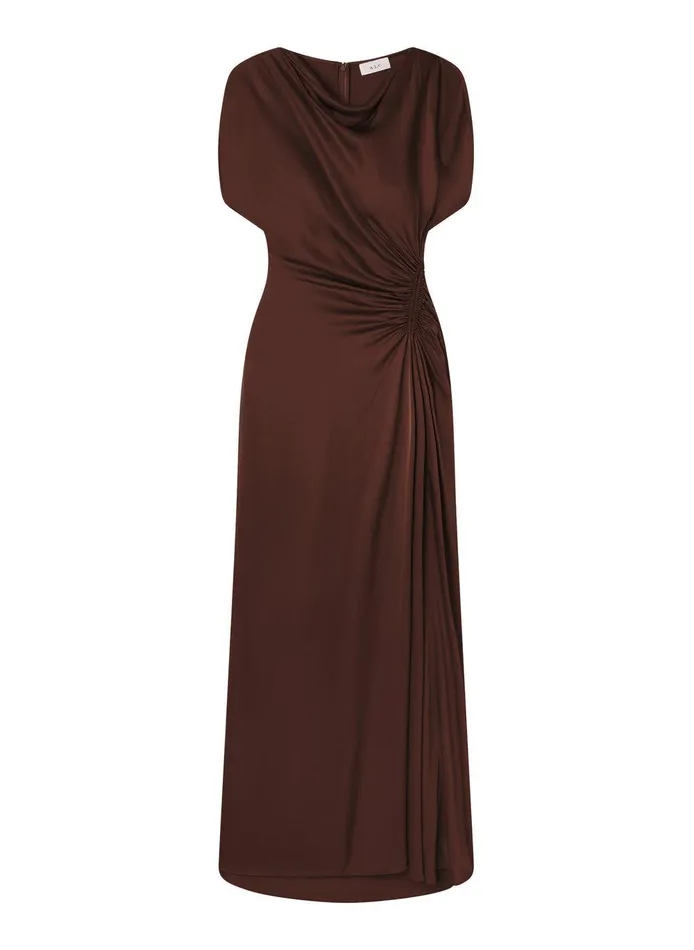 Women Nadia Satin Gown Chocolate Plum ALC Dresses