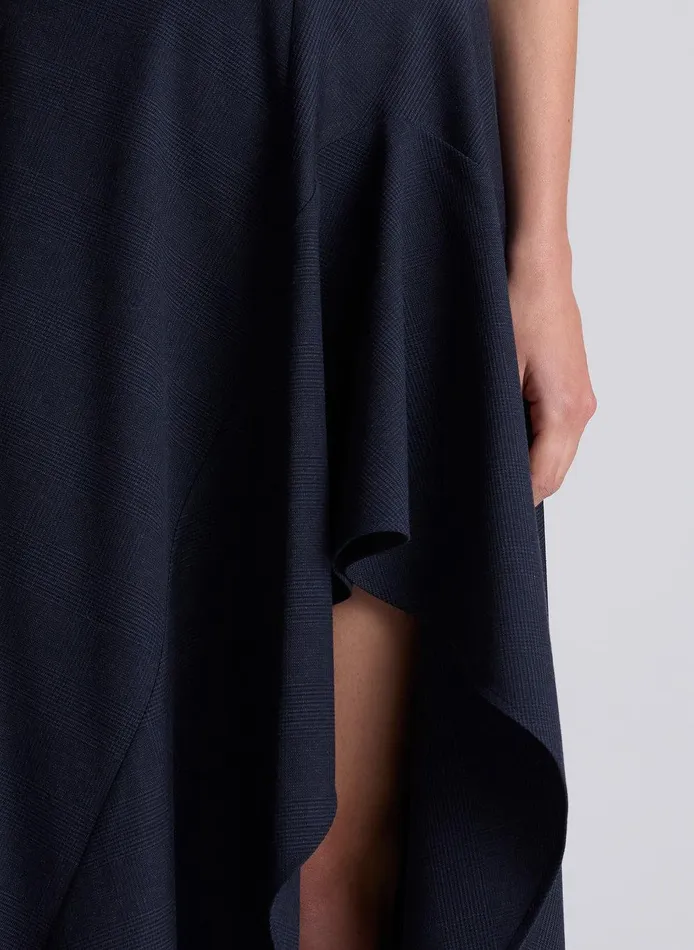 Women Navy Plaid Midi Skirt Navyblack ALC Bottoms