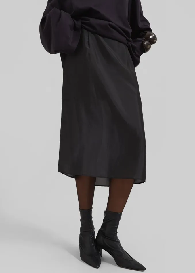 Women Naya Sheer Organza Midi Skirt 8211 Black The Frankie Shop Bottoms