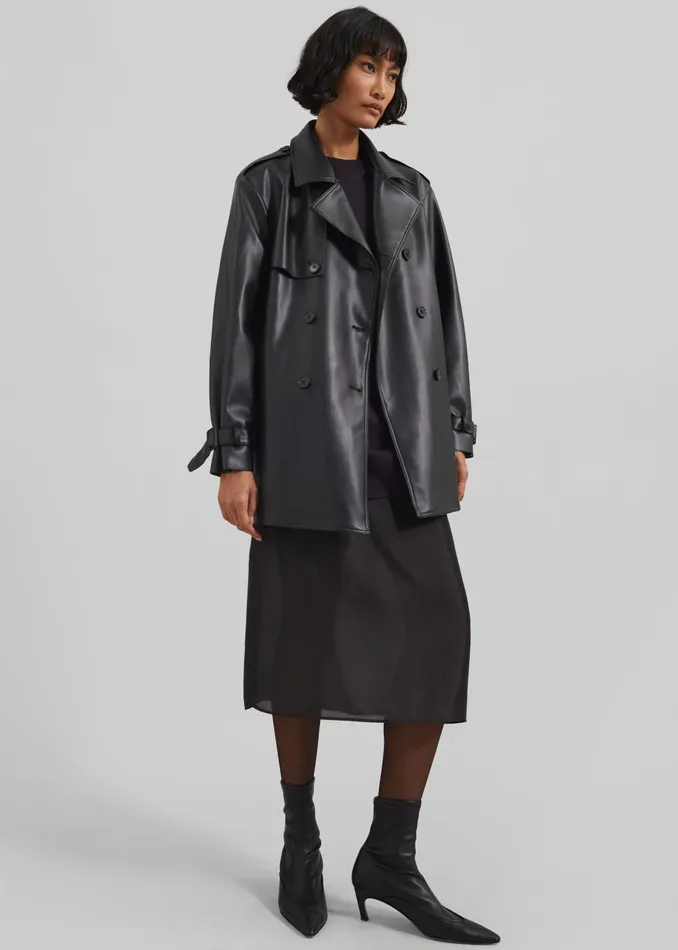 Women Naya Sheer Organza Midi Skirt 8211 Black The Frankie Shop Bottoms