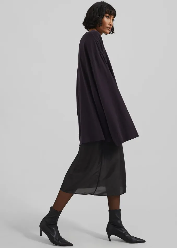 Women Naya Sheer Organza Midi Skirt 8211 Black The Frankie Shop Bottoms