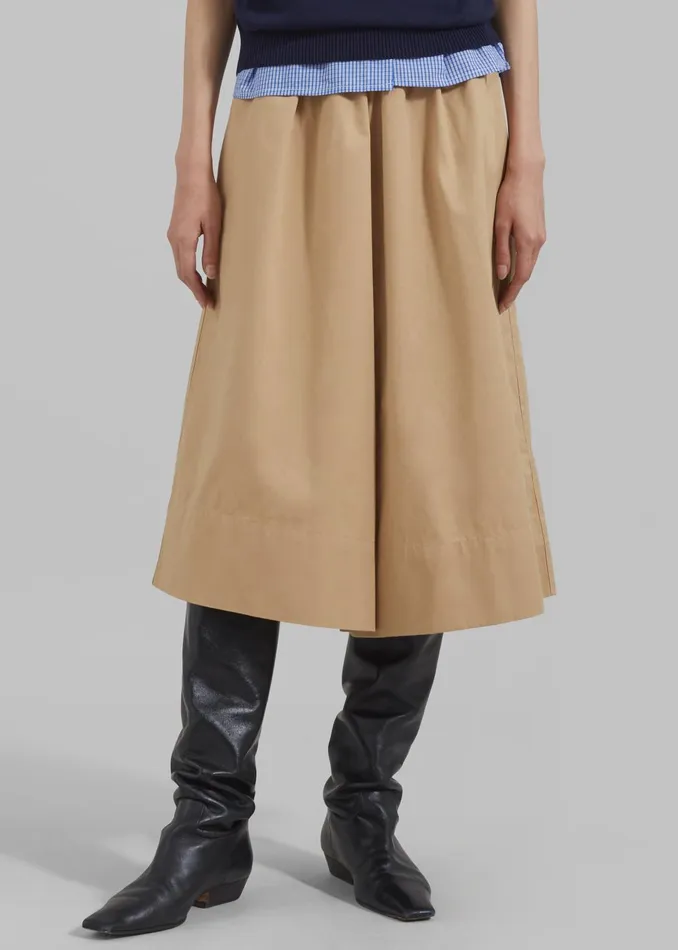 Women Nia Cropped Wide Pants 8211 Beige The Frankie Shop Bottoms
