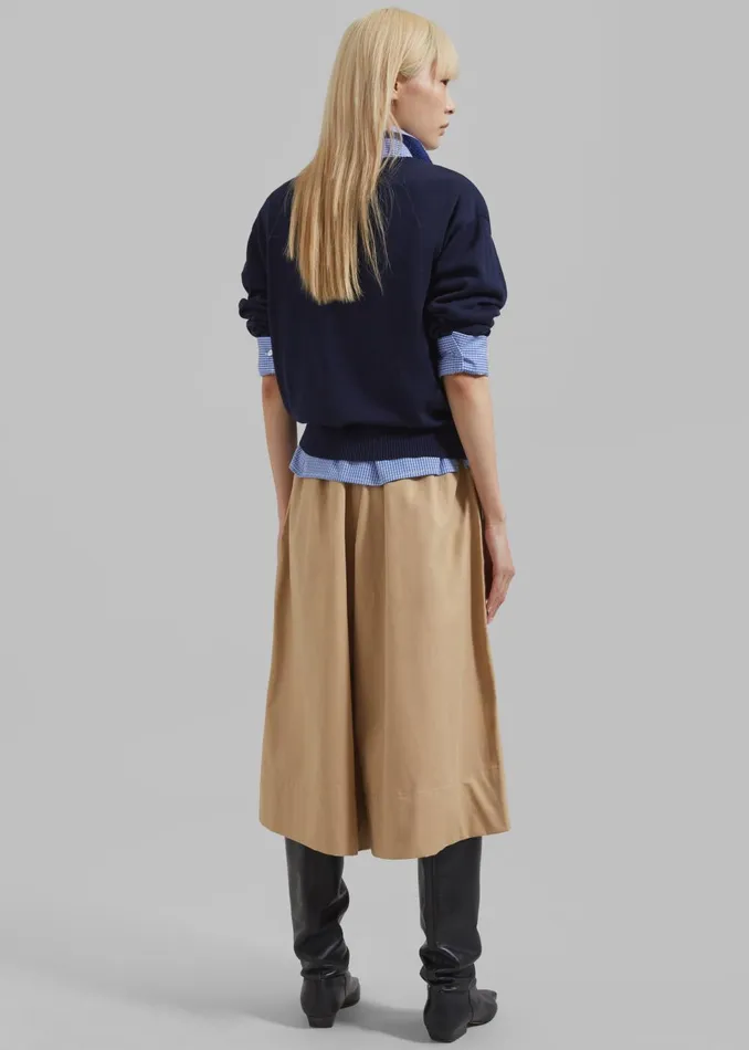 Women Nia Cropped Wide Pants 8211 Beige The Frankie Shop Bottoms