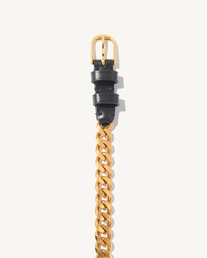 Women Nili Lotan NICOLETTE CHAIN BELT Black Belts and Accessories