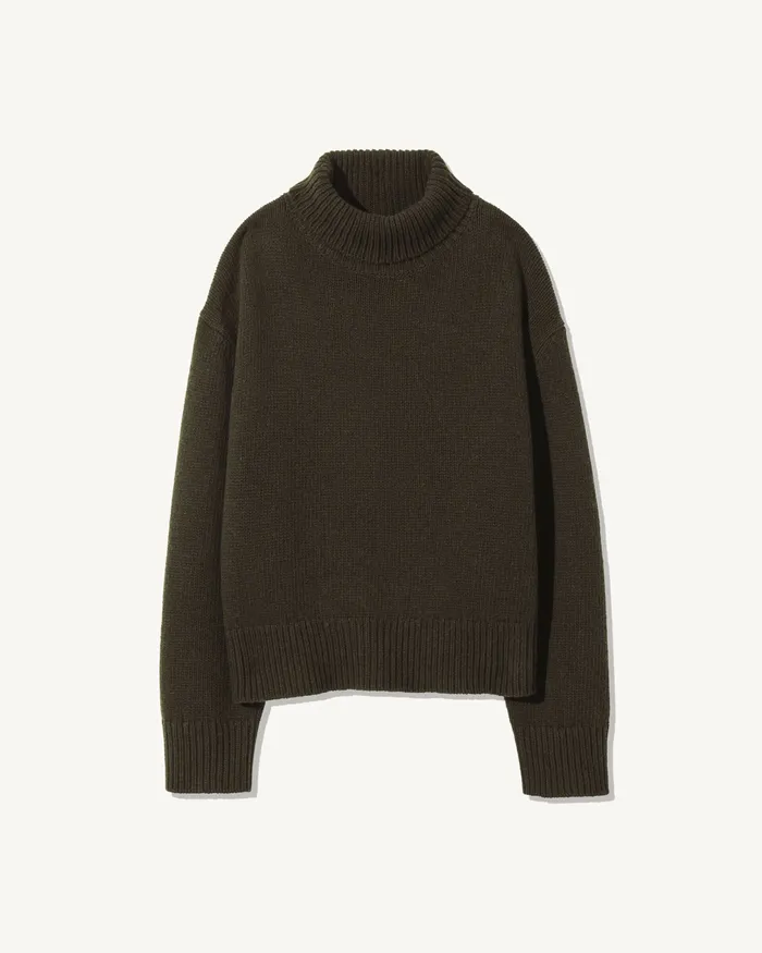 Women Nili Lotan OMAIRA SWEATER Dark Pine Knits and Sweaters