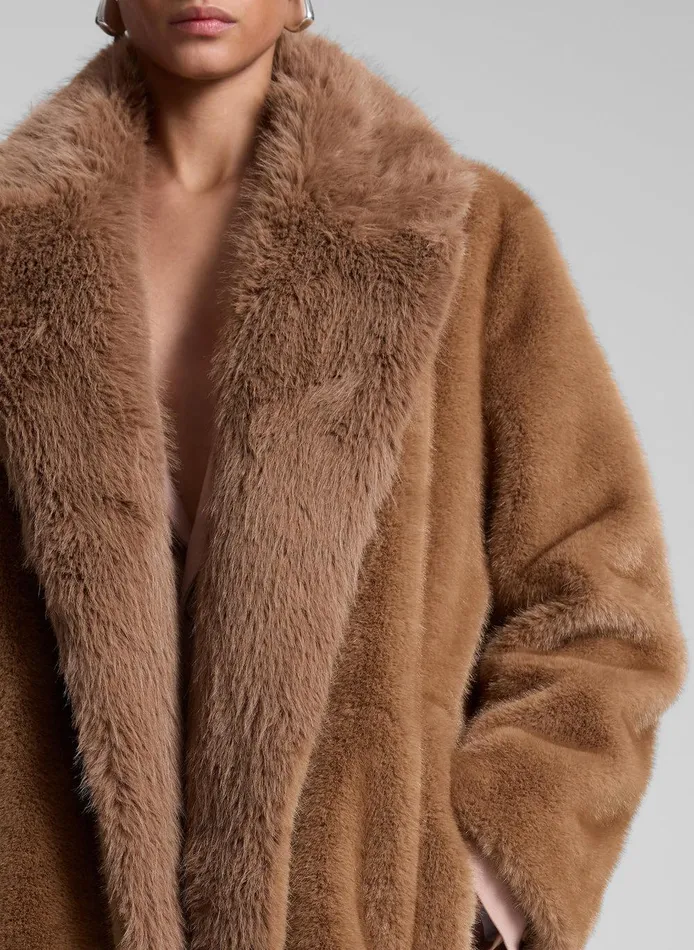 Women Nina Faux Fur Coat Gobi Tan ALC Jackets and Coats