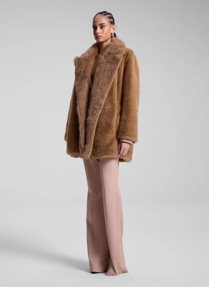 Women Nina Faux Fur Coat Gobi Tan ALC Jackets and Coats