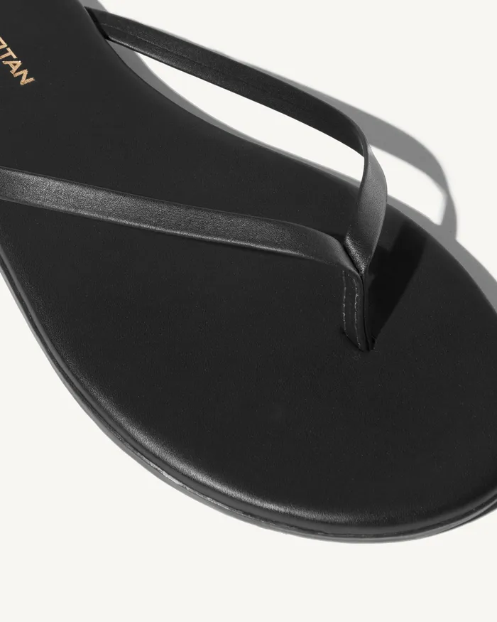Women NL X TKEES LEATHER FLIP FLOP Dark Brown Shoes Nili Lotan