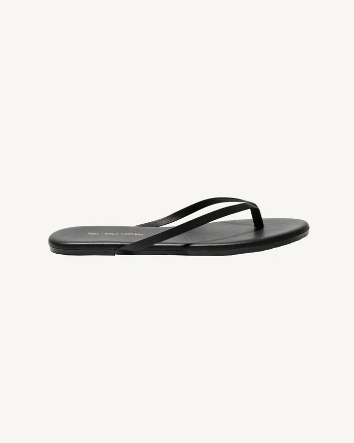 Women NL X TKEES LEATHER FLIP FLOP Dark Brown Shoes Nili Lotan