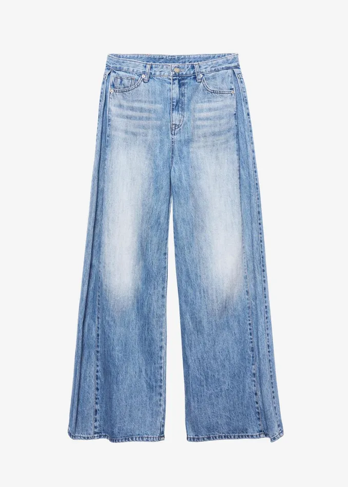 Women Oakley Wide Leg Jeans 8211 Blue Wash The Frankie Shop Bottoms