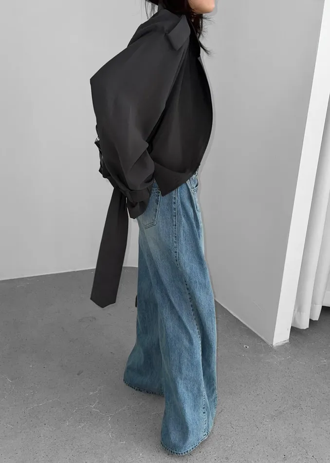 Women Oakley Wide Leg Jeans 8211 Blue Wash The Frankie Shop Bottoms